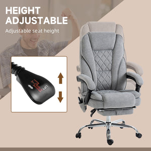 English Elm Vinsetto Ergonomic Massage Office Chair With Heated Recline, Vibration, Footrest & Adjustable Height W2225P156074-GIGA