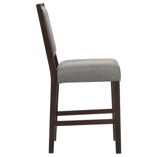 English Elm Grey Counter Stools Set of 2 with Espresso Frame and Footrest — Upholstered Grey Seats, Durable Woods B062P153903