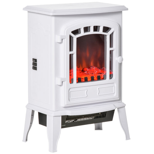 English Elm Homcom 22" Electric Fireplace Stove - Compact Heater With Realistic Flame, Safety Features & Style W2225P156081