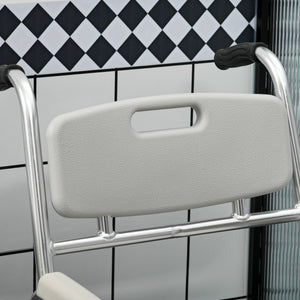 English Elm HOMCOM 3-in-1 Shower Commode Wheelchair with Padded Seat, Waterproof Aluminum Frame, 330 lb Capacity W2225P156080