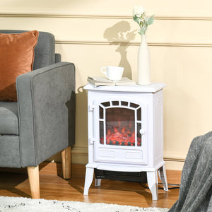 English Elm Homcom 22" Electric Fireplace Stove - Compact Heater With Realistic Flame, Safety Features & Style W2225P156081