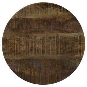English Elm Natural Mango Drum Accent Table with Black Crisscross Lattice Base, Eco-Friendly Mango Wood Top, 22" high B062P153918