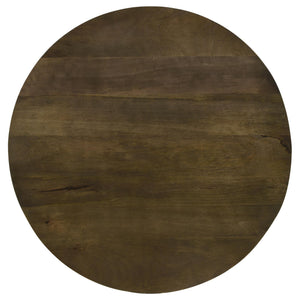 English Elm Natural Round Accent Table With Mango Wood Top & Gunmetal Frame - Stylish & Versatile Decor Piece B062P153907