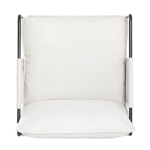 English Elm 2 Teddy Fabric Upholstered Armchairs Iron Frame Side Pockets Living Room Seating Set W680P145263
