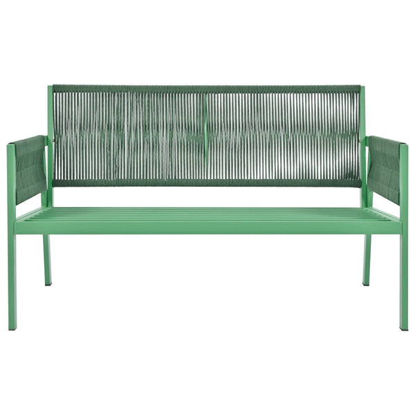 English Elm K&k Outdoor 4 Piece Rope Woven Patio Set with Tempered Glass Table Deep Cushions Green SK000003AAE