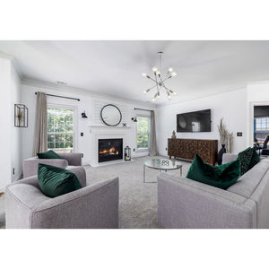 English Elm Modern Sputnik 10-Light Chandelier Chrome with Adjustable Arms, Dimmable, G25/G30 Compatible, Sloped Ceiling Adapter B130P152407