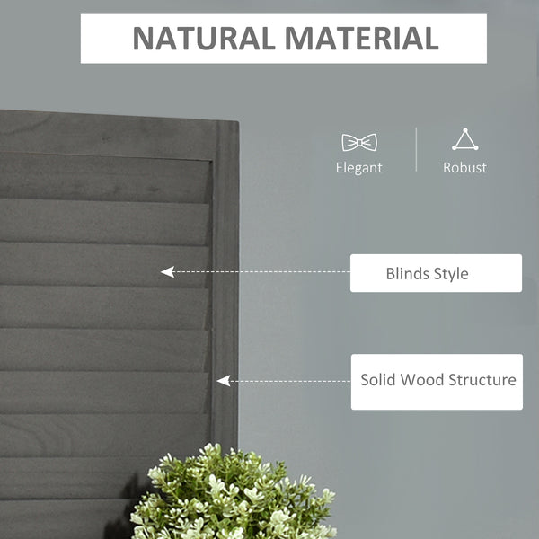 English Elm Homcom 4-Panel Folding Room Divider With Shelves - Stylish Gray Privacy Screen For Bedroom & Office W2225P156079