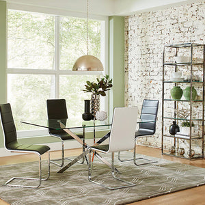 English Elm Black Black Nickel 6-Tier Bookcase with Tempered Glass Shelves, Sleek Metal Frame, Urban Modern Storage Solution B062P153917