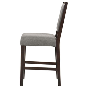 English Elm Grey Counter Stools Set of 2 with Espresso Frame and Footrest — Upholstered Grey Seats, Durable Woods B062P153903