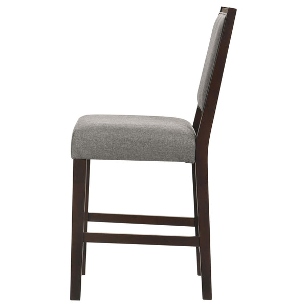 English Elm Grey Counter Stools Set of 2 with Espresso Frame and Footrest — Upholstered Grey Seats, Durable Woods B062P153903