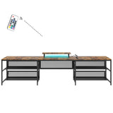 Hearth and Haven U-Shaped Desk with Shelve and Led Lights W578P149137
