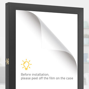 English Elm HOMCOM Jersey Display Case 23.5"x31.5" Wall-Mounted Acrylic Shadow Box with Lockable Hinge & UV Guard Black W2225P156103