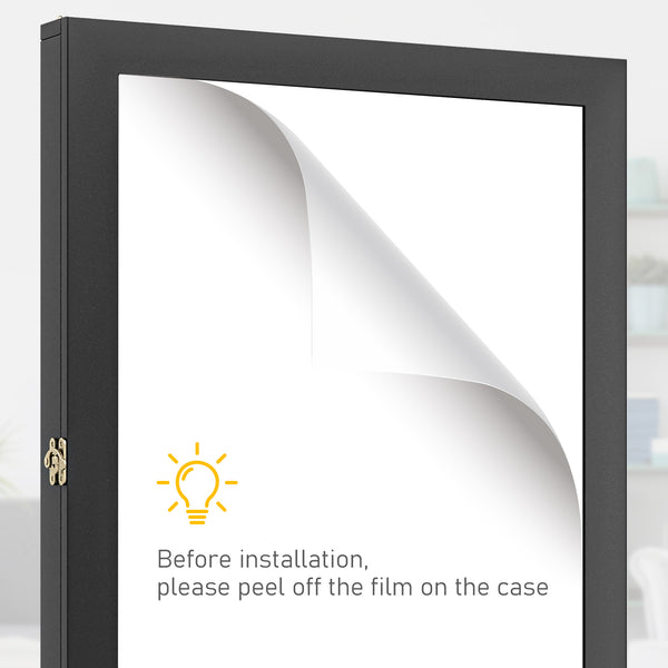 English Elm HOMCOM Jersey Display Case 23.5"x31.5" Wall-Mounted Acrylic Shadow Box with Lockable Hinge & UV Guard Black W2225P156103
