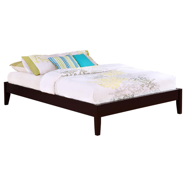 English Elm Cappuccino Platform Bed - Modern Minimalist Design, Low-Profile Elegance, Solid Wood Construction, Queen Size B062S00292