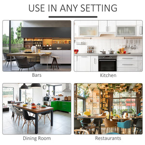 English Elm HOMCOM Chestnut Pine 5-Piece Dining Set for 4 — Compact Rustic Wooden Table & High-Back Slatted Chairs W2225P156107