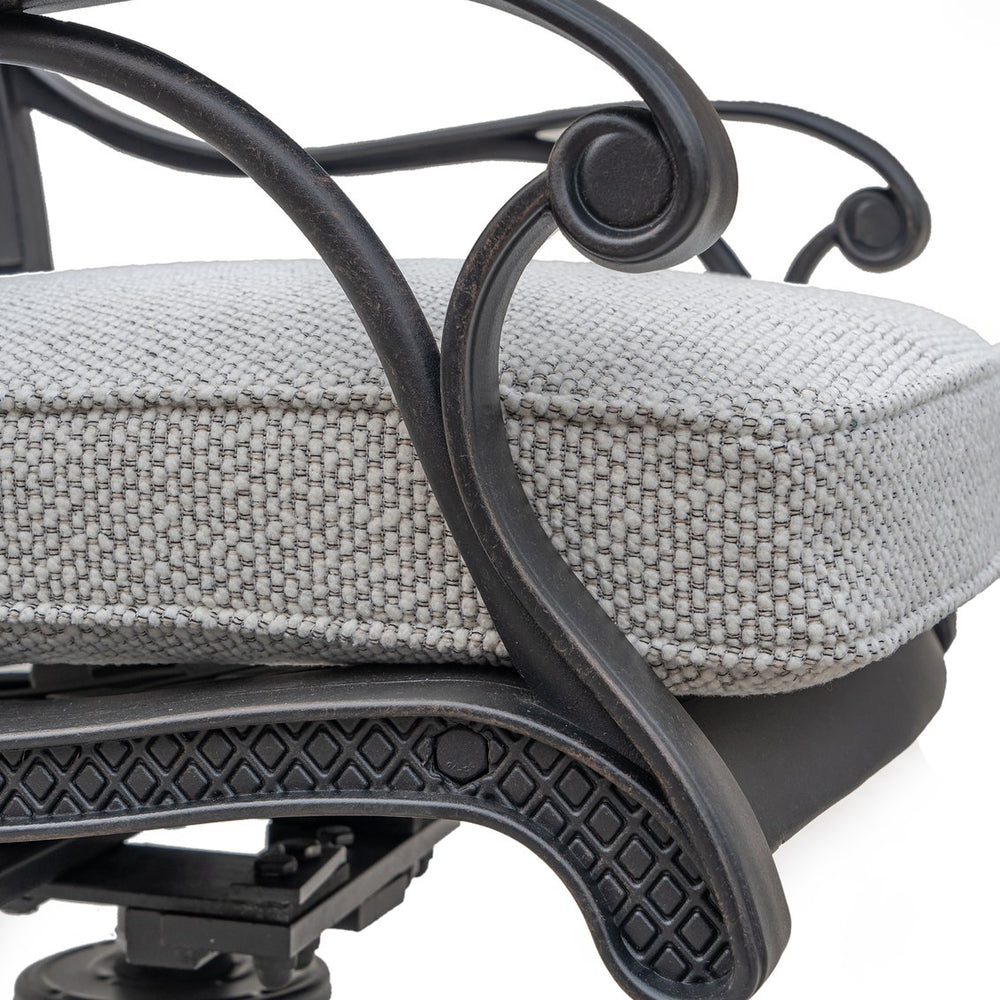 English Elm Durable Outdoor Dining Swivel Rockers Set of 2 in Antique Gray — Aluminum Frame, Cushions, Smooth Swivel Rocking Motion B010P156176