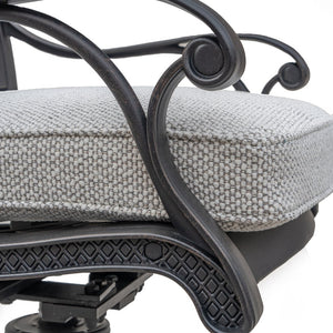 English Elm Durable Outdoor Dining Swivel Rockers Set of 2 in Antique Gray — Aluminum Frame, Cushions, Smooth Swivel Rocking Motion B010P156176