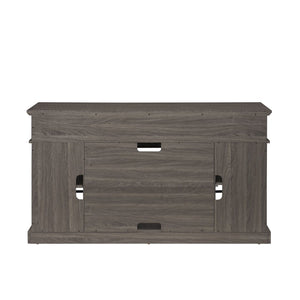 English Elm Classic Walnut Media Console with Glass Door Storage Open Shelving for 65 Inch Tvs W1758P147683