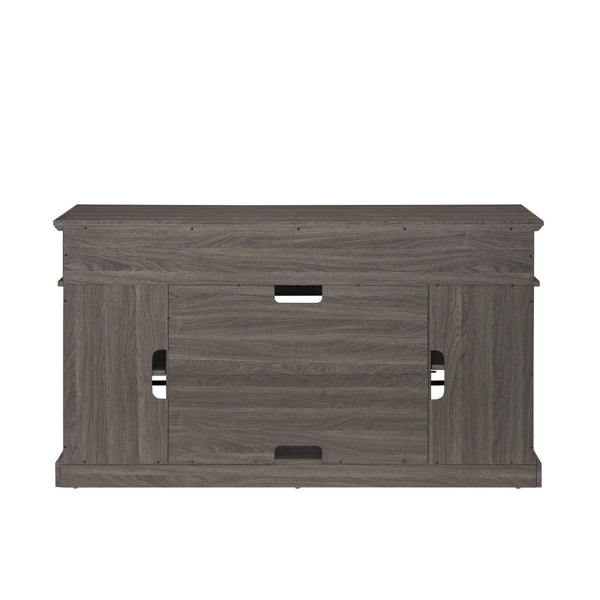 English Elm Classic Walnut Media Console with Glass Door Storage Open Shelving for 65 Inch Tvs W1758P147683
