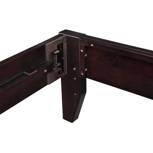 English Elm Cappuccino Queen Platform Bed – Modern Minimalist Design, Durable Wood, Stylish Low-Profile Frame B062S00293