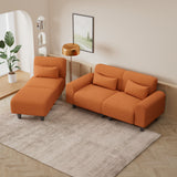 Hearth and Haven Yawn 3-Piece Convertible Sectional Sofa Set with Pillows, Orange and Black W1658S00013