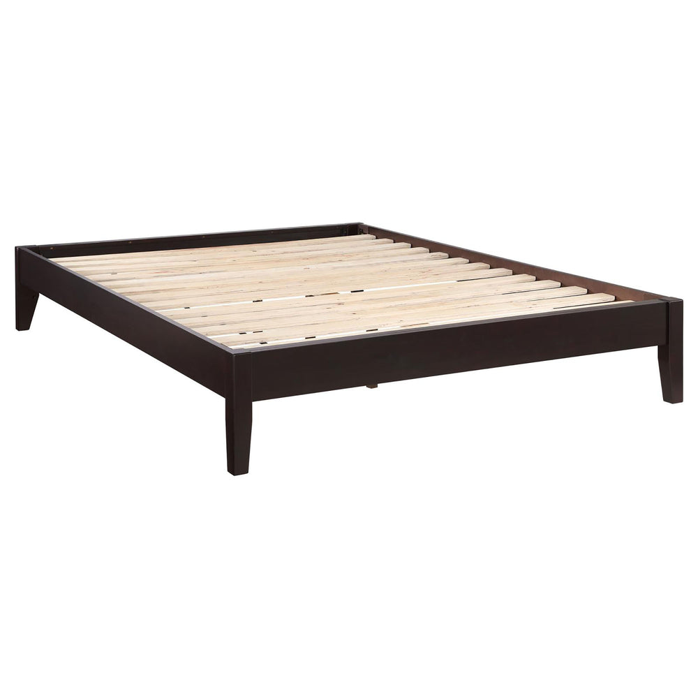 English Elm Cappuccino Low-Profile Full Platform Bed with Tapered Legs, Sleek Minimalist Design, 600lb Limit B062S00289