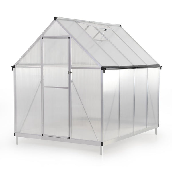 English Elm 6x8 Polycarbonate Walk-in Greenhouse Aluminum Frame Four Season Backyard Garden W2181P156139