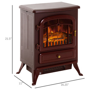 English Elm Homcom 22" Electric Fireplace Heater With Realistic Flames, Adjustable Heat, Safety Features & Portable Design W2225P156099