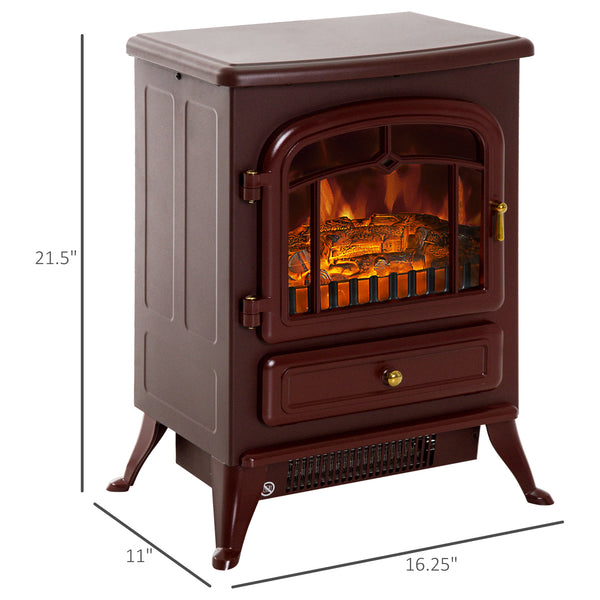 English Elm Homcom 22" Electric Fireplace Heater With Realistic Flames, Adjustable Heat, Safety Features & Portable Design W2225P156099