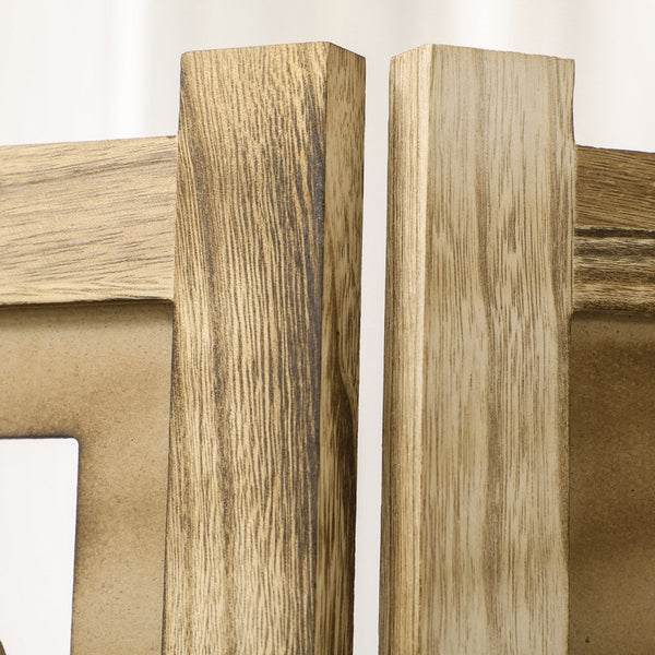 English Elm HOMCOM 3-Panel Wood Room Divider with Floral Louvered Panels, Folding Privacy Screen, 67" Tall Brown W2225P156104