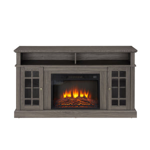 English Elm Classic Fireplace Entertainment Console Dark Walnut Finish Supports Tvs up to 65 Inches W1758S00008
