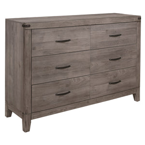 English Elm Industrial Woodrow 6-Drawer Dresser in Brownish Gray Melamine with Dark Metal Accents, 54" x 36" B011P156154