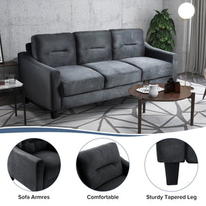 English Elm Couch Luxurious Velvet Loveseat - Stylish Mid-Century Design For Compact Living Rooms & Offices W2121137534