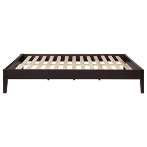 English Elm Cappuccino Low-Profile Full Platform Bed with Tapered Legs, Sleek Minimalist Design, 600lb Limit B062S00289