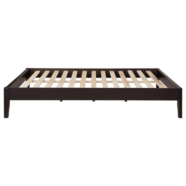 English Elm Cappuccino Low-Profile Full Platform Bed with Tapered Legs, Sleek Minimalist Design, 600lb Limit B062S00289