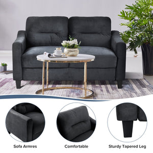 English Elm Couch Luxurious Velvet Loveseat For Small Spaces - Modern Mid-Century Style For Living Rooms & Offices W2121137533