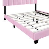 Hearth and Haven Pink Velvet Upholstered Bed Frame with Adjustable Features, Teenage Girl'S Favorite Pink Collection. W1867P143798