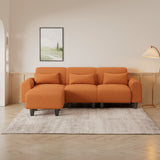 Hearth and Haven Yawn 3-Piece Convertible Sectional Sofa Set with Pillows, Orange and Black W1658S00013