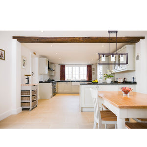 English Elm Contemporary 3-Light Oil-Rubbed Bronze Linear Pendant Light, Height-Adjustable, Dimmable, E26 Bulb Ready — Modern Farmhouse Dining Fixture B130P148045