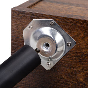 English Elm ightstand Rustic Brown & Black Nightstand with 2 Drawers, Solid Wood Legs, 66lb Top Capacity, Storage Elegance for Bedroom W2181P156142