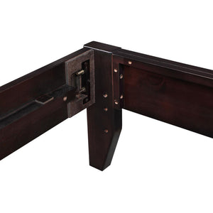 English Elm Cappuccino Low-Profile Full Platform Bed with Tapered Legs, Sleek Minimalist Design, 600lb Limit B062S00289