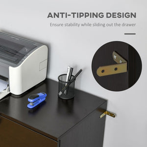 English Elm Vinsetto 2-Drawer Vertical Filing Cabinet With Lock, Space-Saving Design For Home Office Organization W2225P156114-GIGA