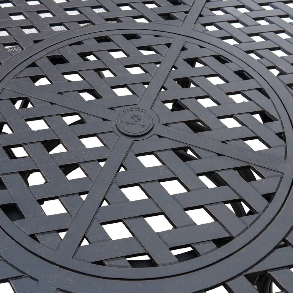 English Elm Stylish 5-Piece Aluminum Dining Set With Cushions, Round Table & Umbrella Hole For Outdoor Elegance B010S00441-GIGA