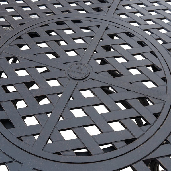 English Elm Stylish 5-Piece Aluminum Dining Set With Swivel Rocker Chairs & Cushions For Outdoor Comfort B010S00442-GIGA