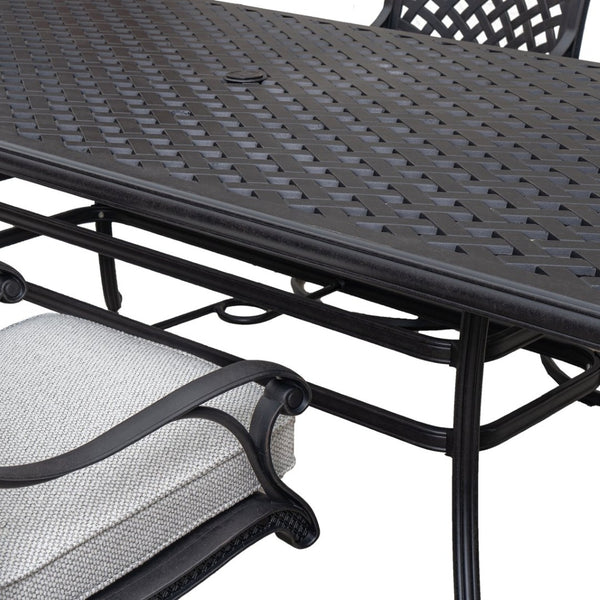 English Elm Stylish 7-Piece Aluminum Dining Set With Cushions - Elegant Outdoor Seating For Patios & Gardens B010S00444-GIGA