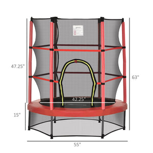 English Elm 5ft Kids Springless Trampoline Bungee Cord Bounce with Safety Net Toddler Play W2225P156185