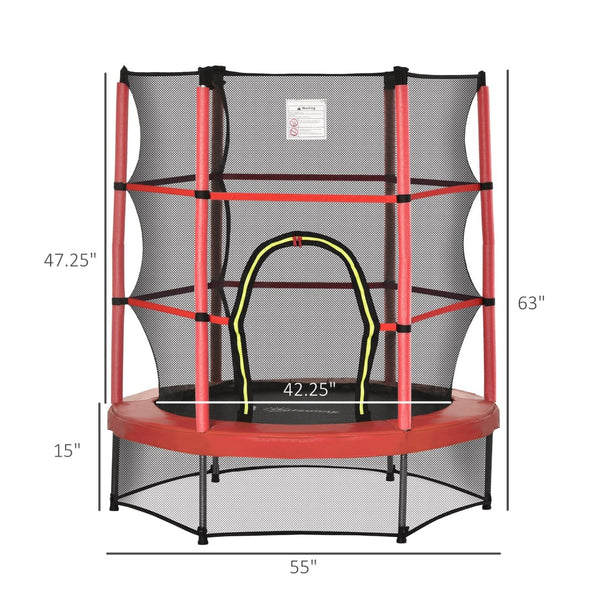 English Elm 5ft Kids Springless Trampoline Bungee Cord Bounce with Safety Net Toddler Play W2225P156185