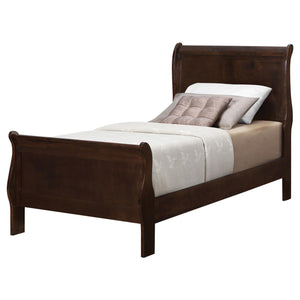 English Elm Cappuccino Twin Sleigh Bed – Elegant Curved Design, Sturdy Hardwood Construction, Perfect For Every Room B062S00308