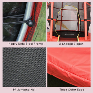 English Elm 5ft Kids Springless Trampoline Bungee Cord Bounce with Safety Net Toddler Play W2225P156185
