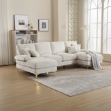 United Modern Large Chenille Fabric U-Shape Sectional Sofa